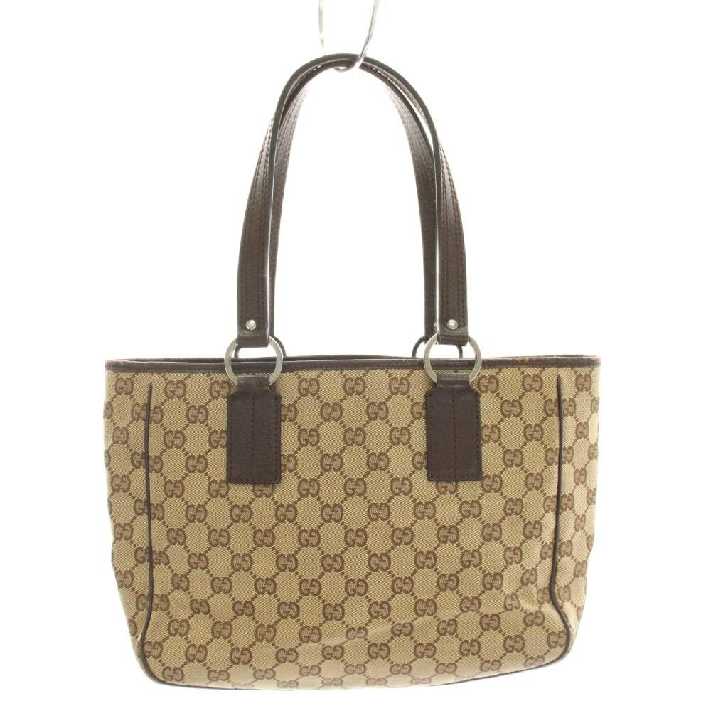 Gucci GG Canvas Tote Bag Beige Brown YM