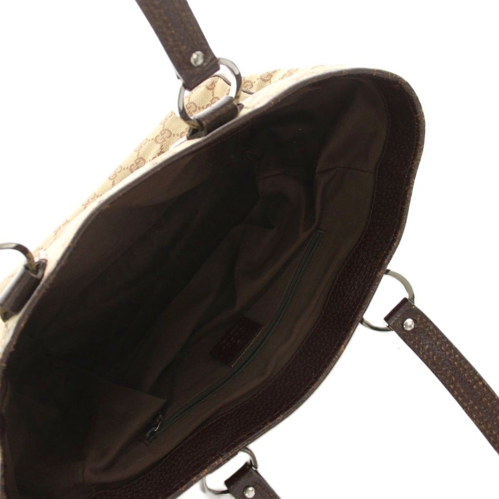 Gucci GG Canvas Tote Bag Beige Brown YM — view 5