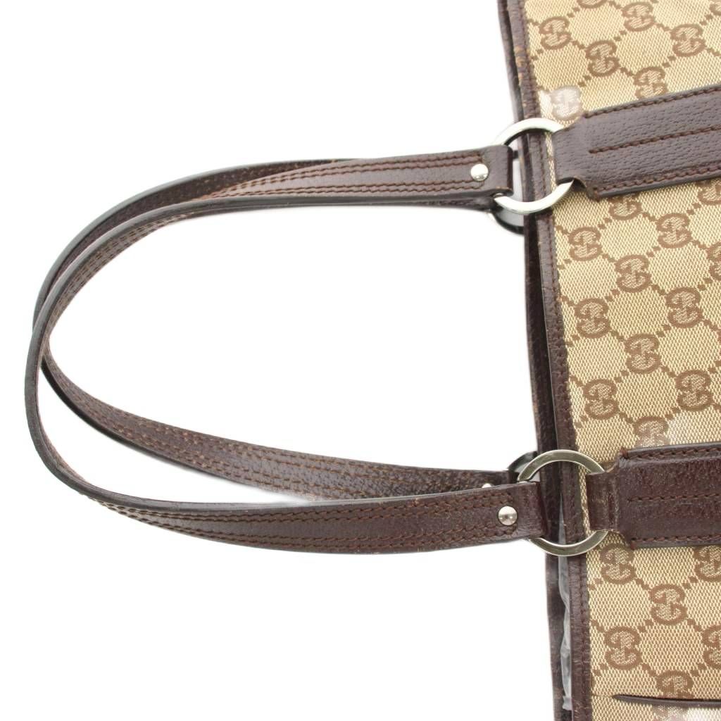 Gucci GG Canvas Tote Bag Beige Brown YM — view 7