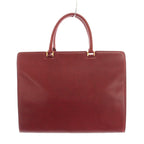 Gucci Tote Bag Business Briefcase Leather Red Embossed Logo YM — view 2