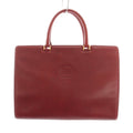 Gucci Tote Bag Business Briefcase Leather Red Embossed Logo YM