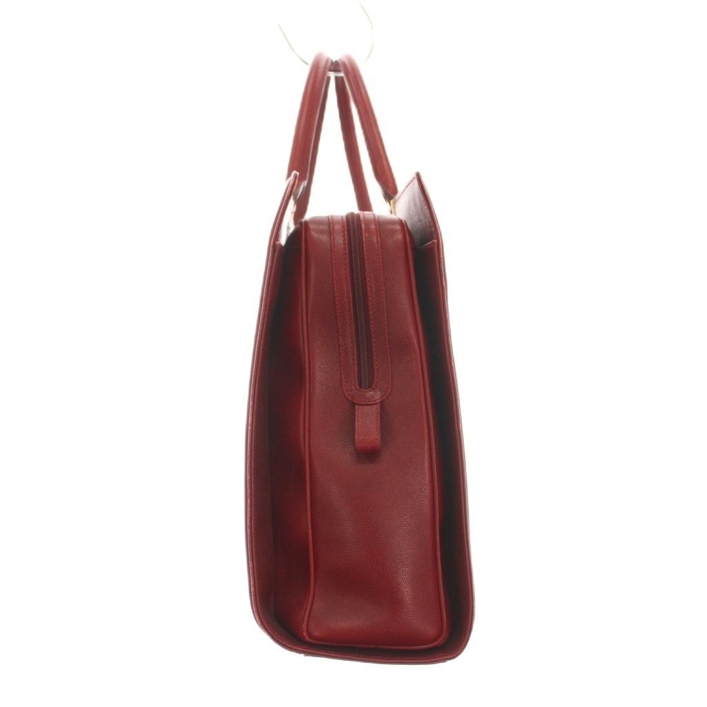 Gucci Tote Bag Business Briefcase Leather Red Embossed Logo YM — view 3