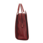 Gucci Tote Bag Business Briefcase Leather Red Embossed Logo YM — view 3