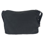 Prada Tessuto Saffiano Black Silver Nylon Leather Shoulder Bag — view 2