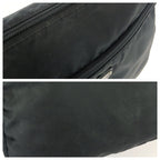 Prada Tessuto Saffiano Black Silver Nylon Leather Shoulder Bag — view 5