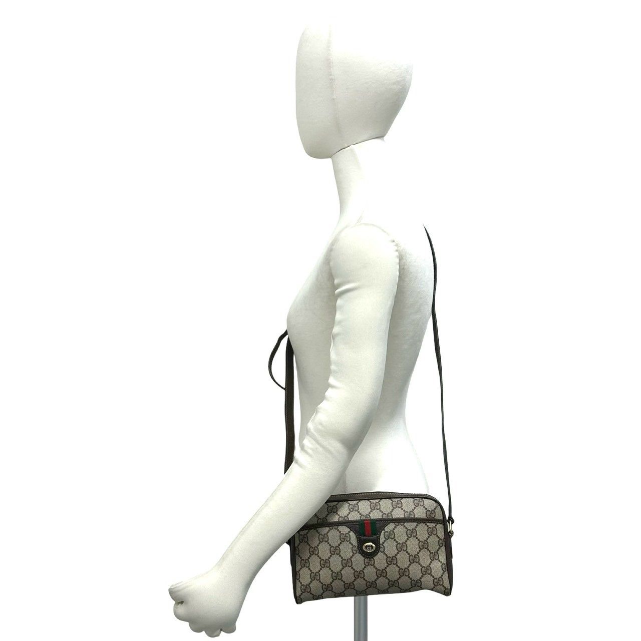 Gucci Vintage Sherry Line GG Pattern Logo Leather Shoulder Bag Crossbody Brown — view 2