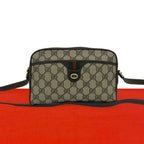 Gucci Vintage Sherry Line GG Pattern Logo Leather Shoulder Bag Crossbody Brown