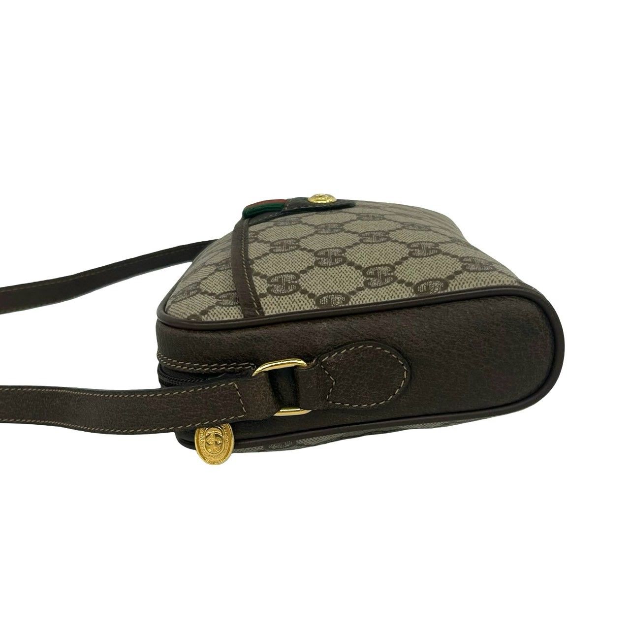 Gucci Vintage Sherry Line GG Pattern Logo Leather Shoulder Bag Crossbody Brown — view 5