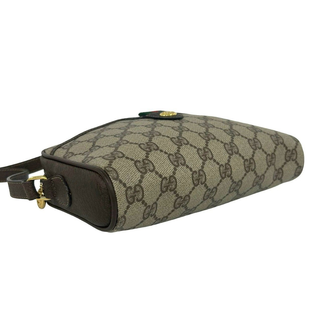 Gucci Vintage Sherry Line GG Pattern Logo Leather Shoulder Bag Crossbody Brown — view 7