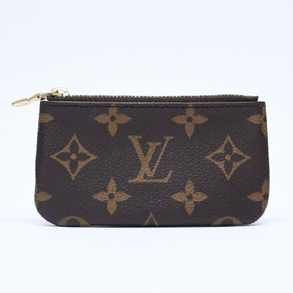 Louis Vuitton Pochette Cles Monogram Canvas Coin Purse Brown Gold