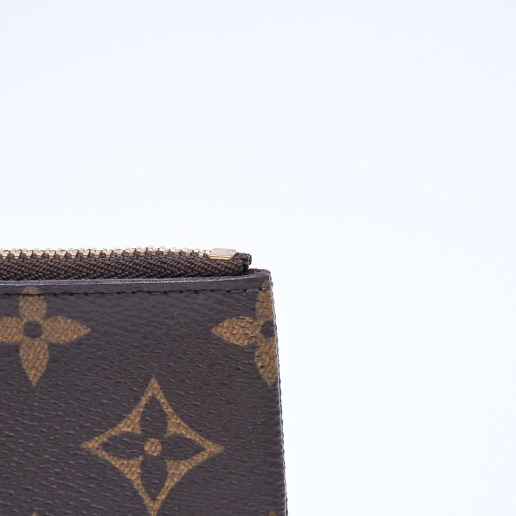 Louis Vuitton Pochette Cles Monogram Canvas Coin Purse Brown Gold — view 5