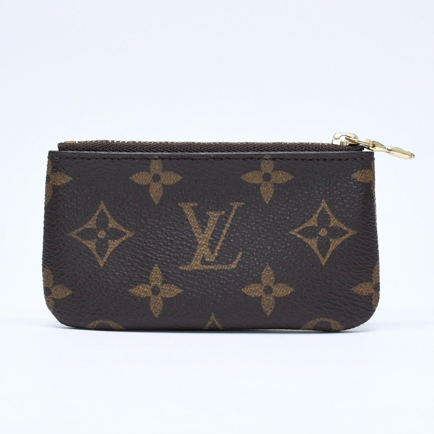 Louis Vuitton Pochette Cles Monogram Canvas Coin Purse Brown Gold — view 2