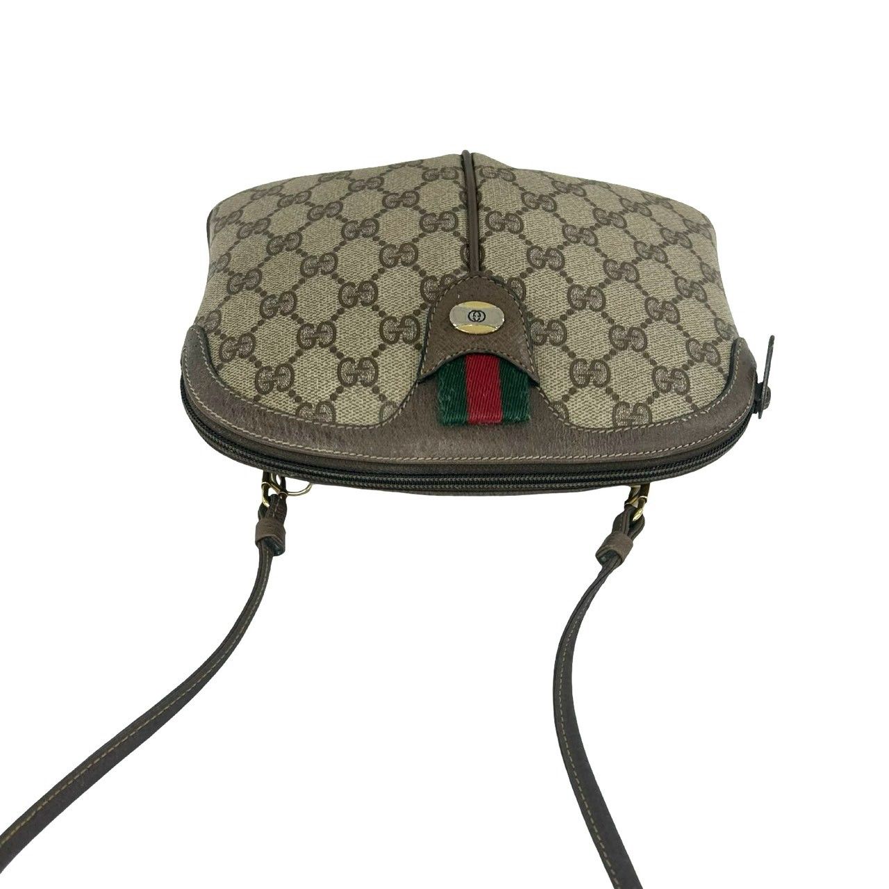 Gucci Vintage Sherry Line GG Pattern Logo Leather Shoulder Bag Crossbody Brown — view 4