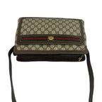 Gucci Vintage Sherry Line GG Pattern Logo Leather Shoulder Bag Brown — view 4