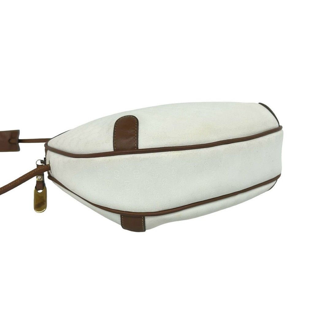 Gucci Vintage Micro GG Pattern Logo Leather Mini Shoulder Bag Pochette White — view 7