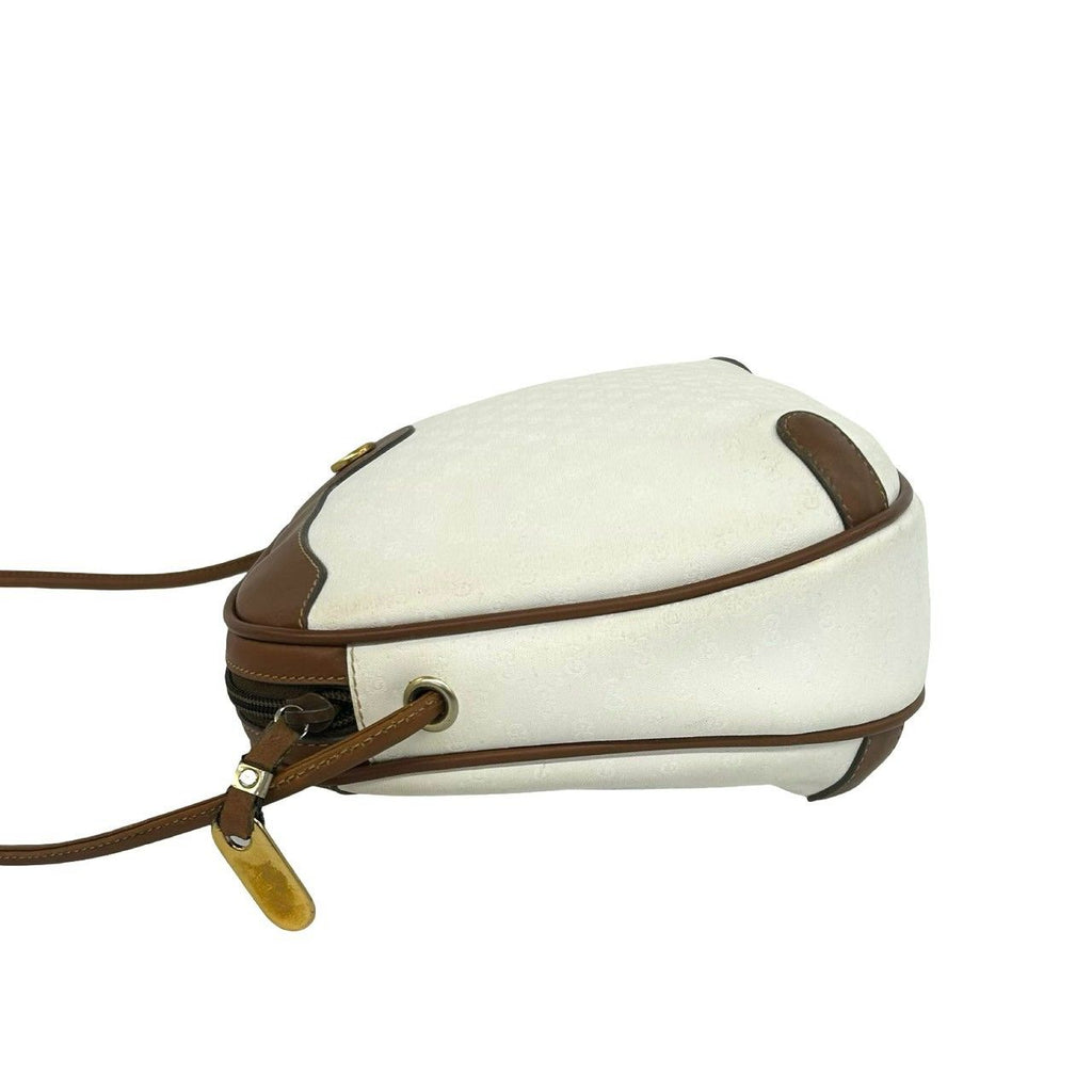 Gucci Vintage Micro GG Pattern Logo Leather Mini Shoulder Bag Pochette White — view 5