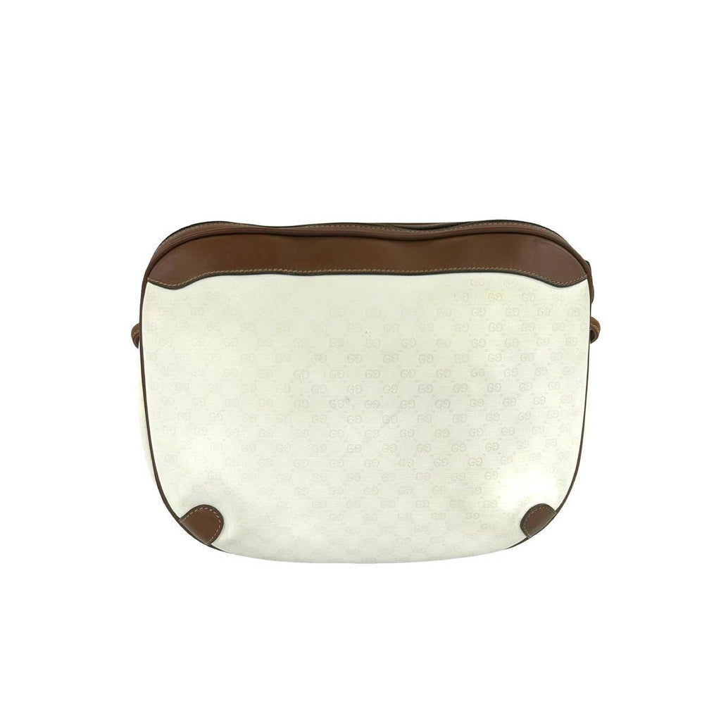 Gucci Vintage Micro GG Pattern Logo Leather Mini Shoulder Bag Pochette White — view 3