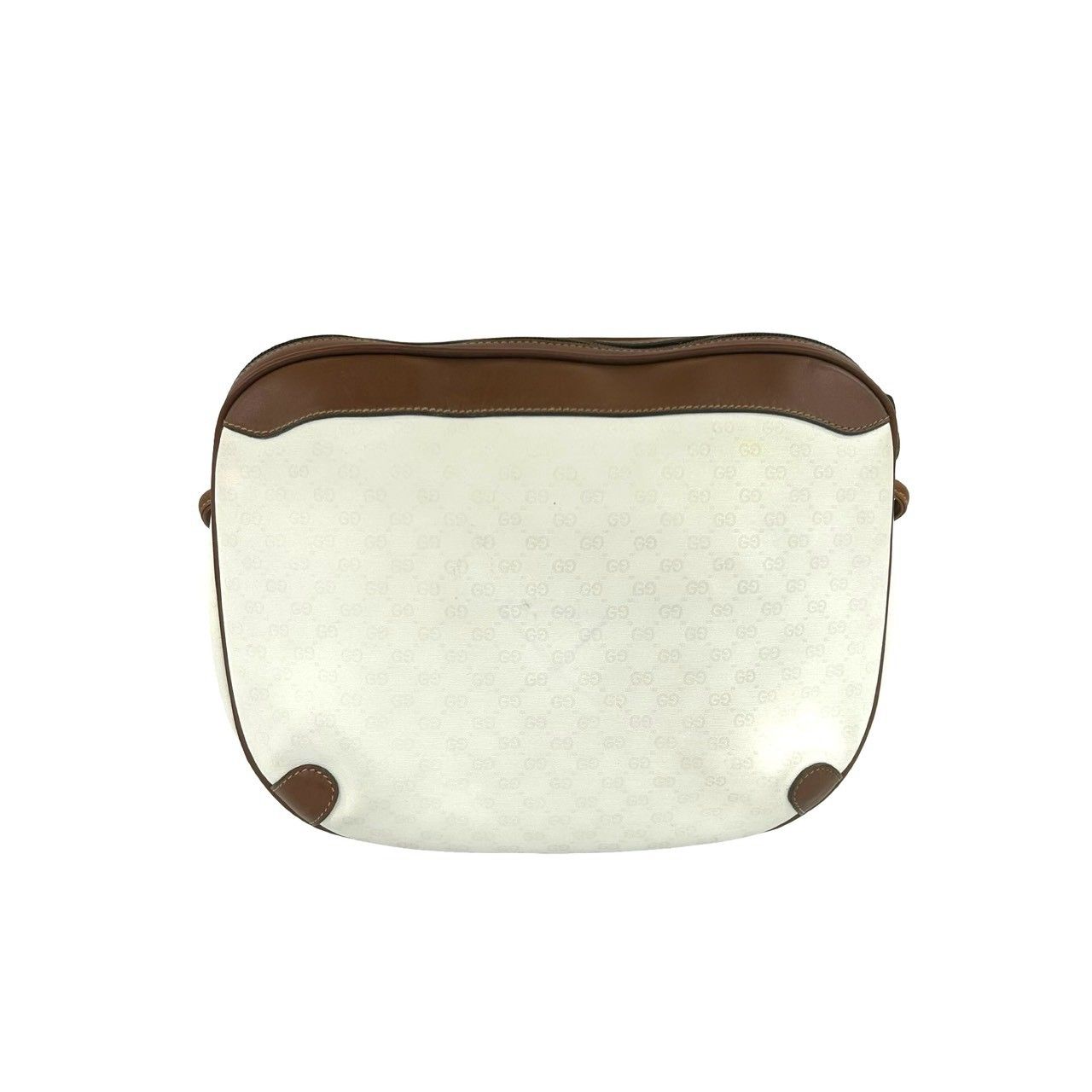 Gucci Vintage Micro GG Pattern Logo Leather Mini Shoulder Bag Pochette White — view 3