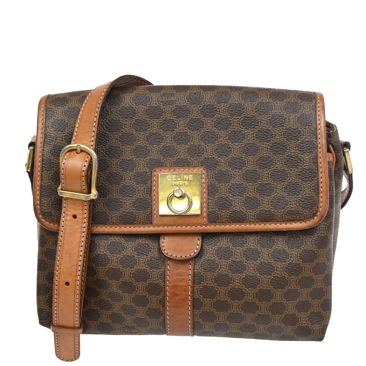 Celine Macadam Shoulder Bag Leather