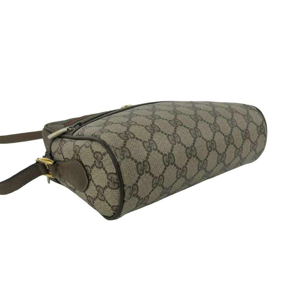 Gucci Vintage Sherry Line GG Pattern Logo Leather Shoulder Bag Pochette Brown — view 7