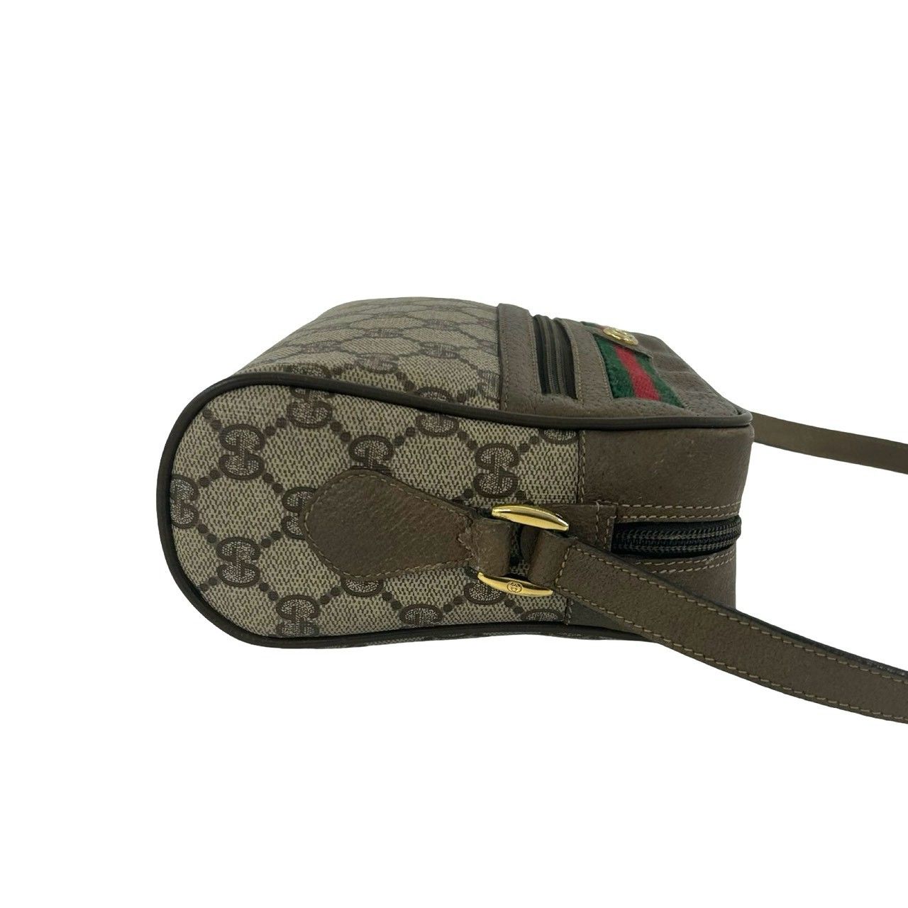 Gucci Vintage Sherry Line GG Pattern Logo Leather Shoulder Bag Pochette Brown — view 6