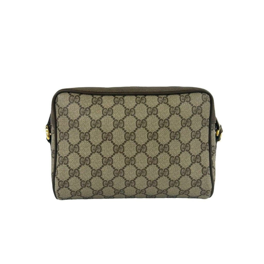 Gucci Vintage Sherry Line GG Pattern Logo Leather Shoulder Bag Pochette Brown — view 3