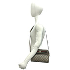 Gucci Vintage Sherry Line GG Pattern Logo Leather Shoulder Bag Pochette Brown — view 2