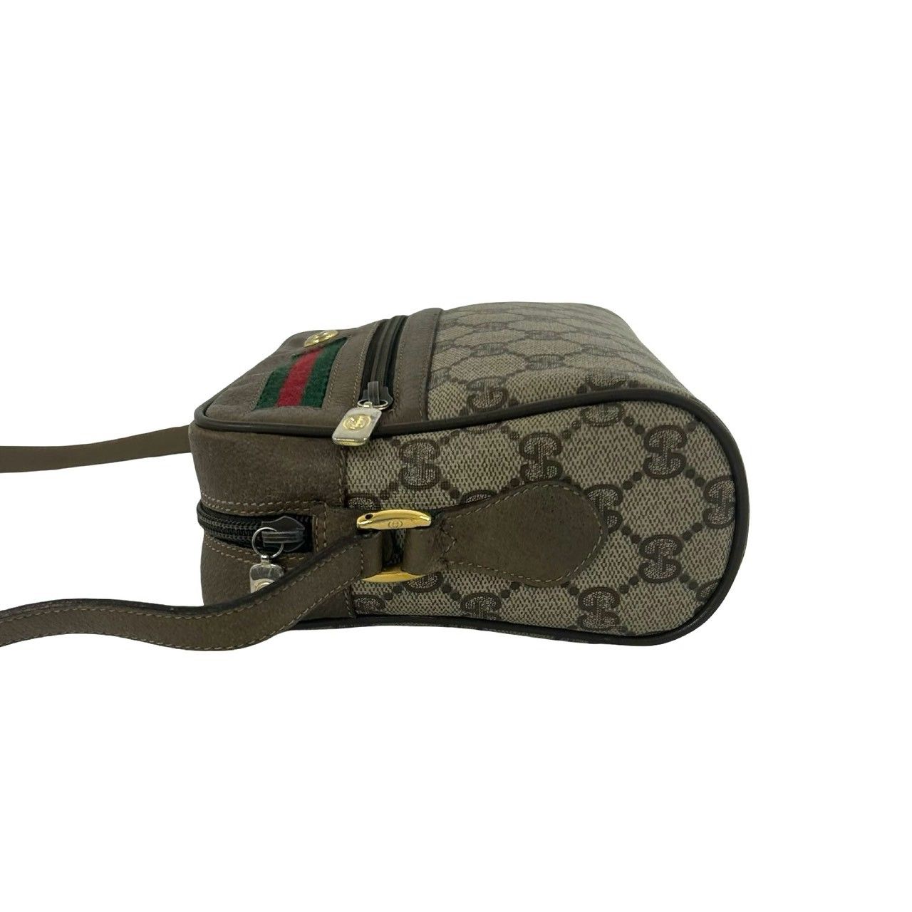 Gucci Vintage Sherry Line GG Pattern Logo Leather Shoulder Bag Pochette Brown — view 5