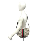 Gucci Vintage Sherry Line GG Pattern Logo Leather Shoulder Bag Brown — view 2
