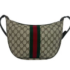 Gucci Vintage Sherry Line GG Pattern Logo Leather Shoulder Bag Brown — view 3