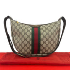 Gucci Vintage Sherry Line GG Pattern Logo Leather Shoulder Bag Brown