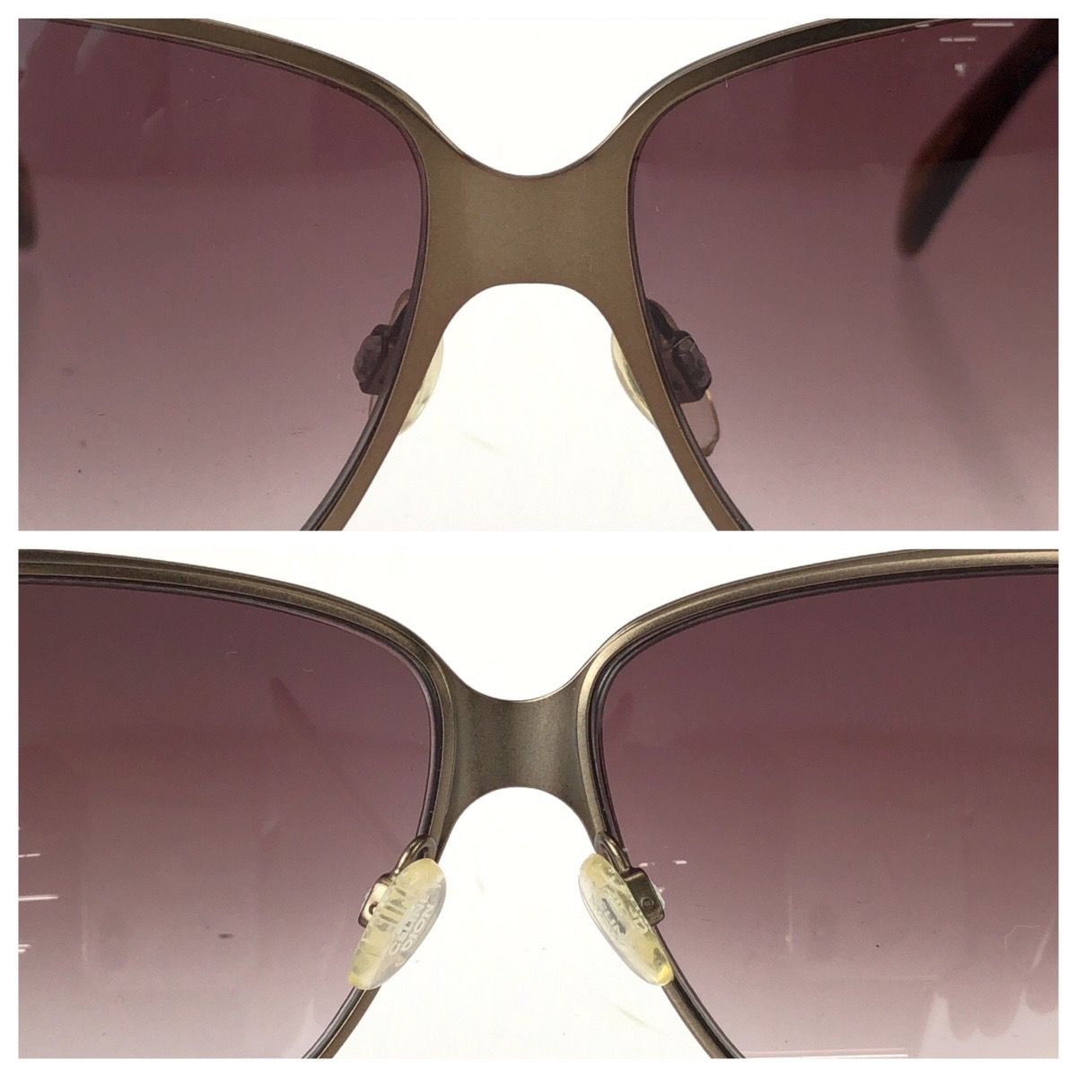 Celine Dion Eyes Crystal Brown Blanc Acetate Metal Sunglasses Eyewear — view 5