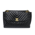 Chanel Ten Chez Blanc Classic Black Chain Shoulder Bag CC Logo Gold