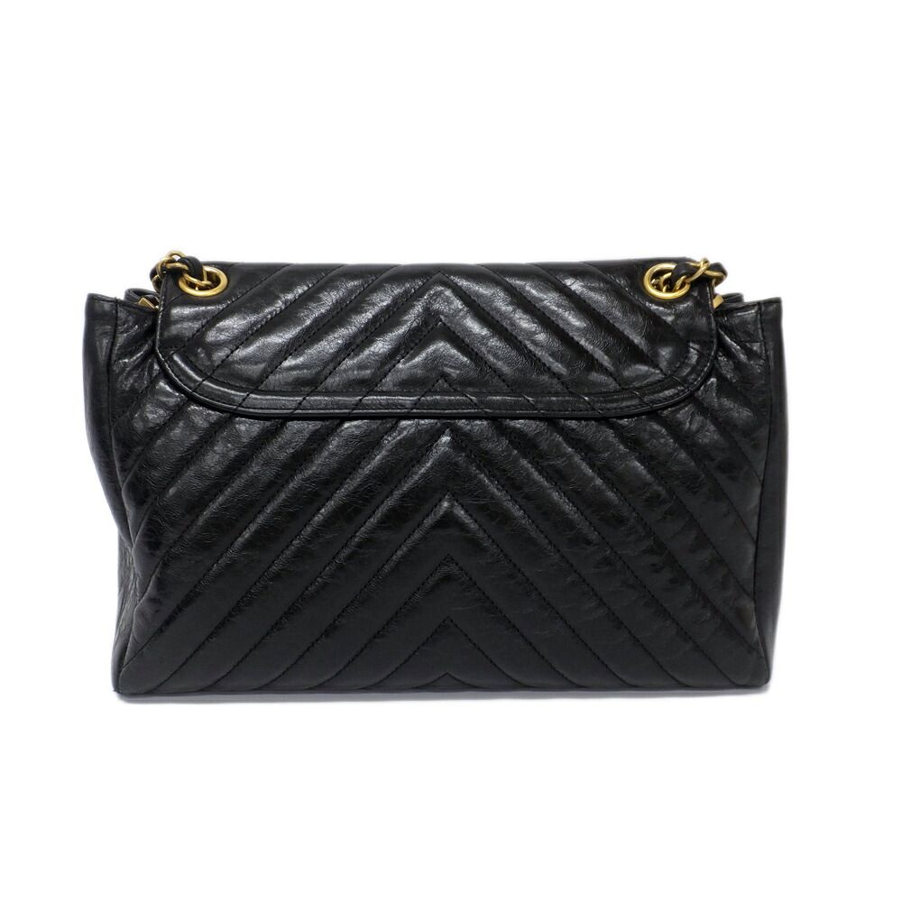 Chanel Ten Chez Blanc Classic Black Chain Shoulder Bag CC Logo Gold — view 2