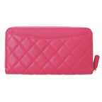 Chanel Wallet Quilted Chief Caviar Leather Pink Gold Zip Around — view 2