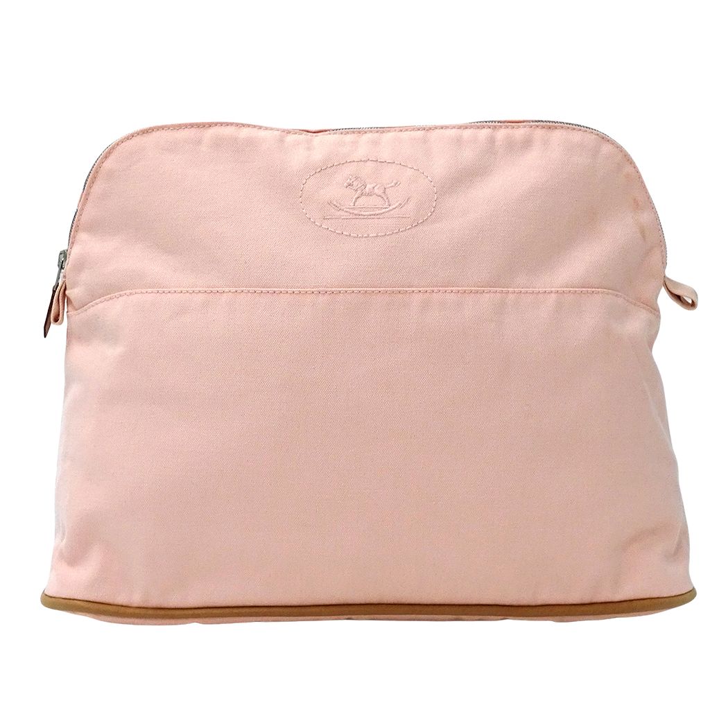 Hermes Pouch Bolide 31 Canvas Rose Pale Pink Kiki