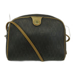 Dior Vintage Shoulder Bag Leather Honeycomb Pattern All Over Logo Plate Black