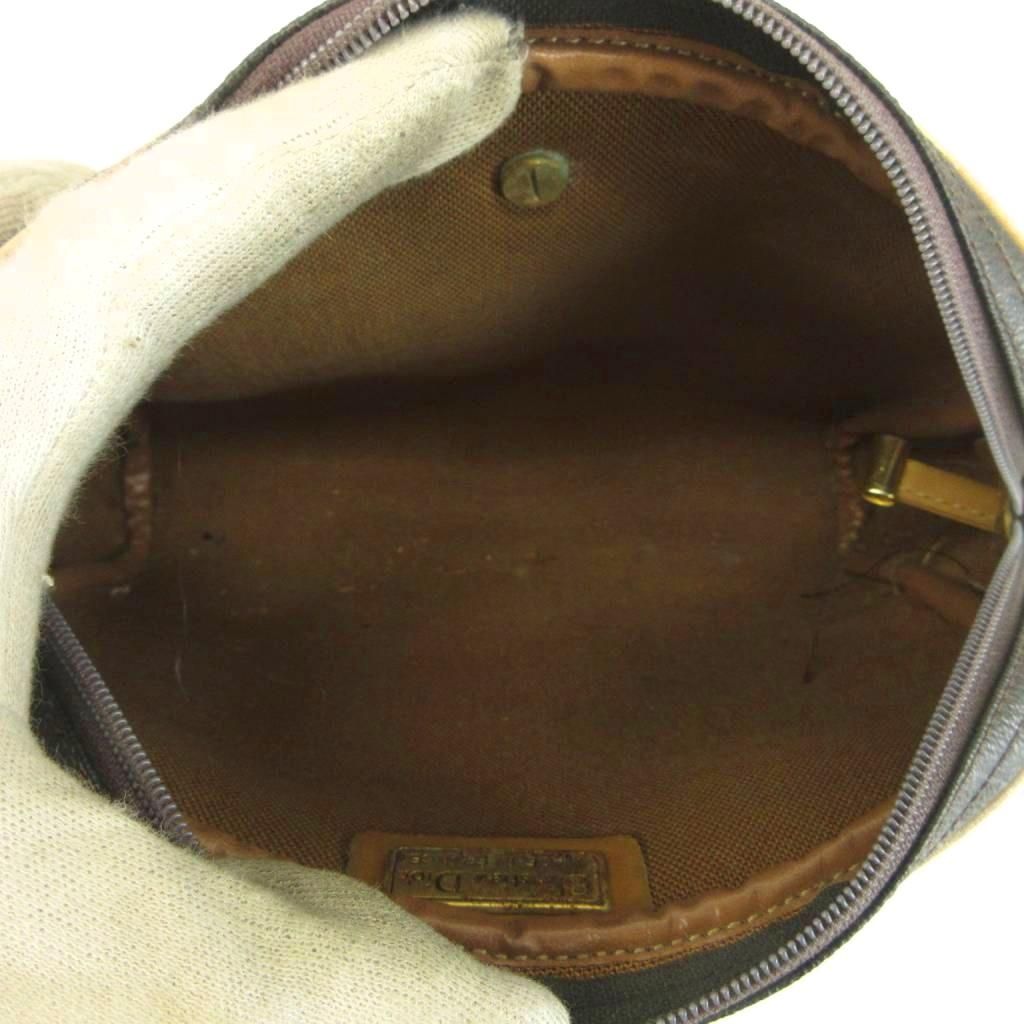 Dior Vintage Shoulder Bag Leather Honeycomb Pattern All Over Logo Plate Black — view 3