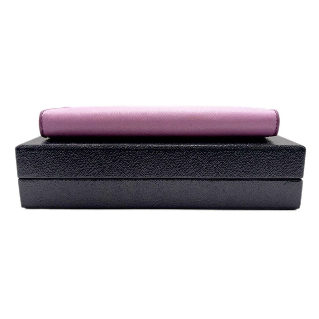 Prada Wallet Bifold Tessuto Triangle Logo Hortensia Pink Purple — view 4
