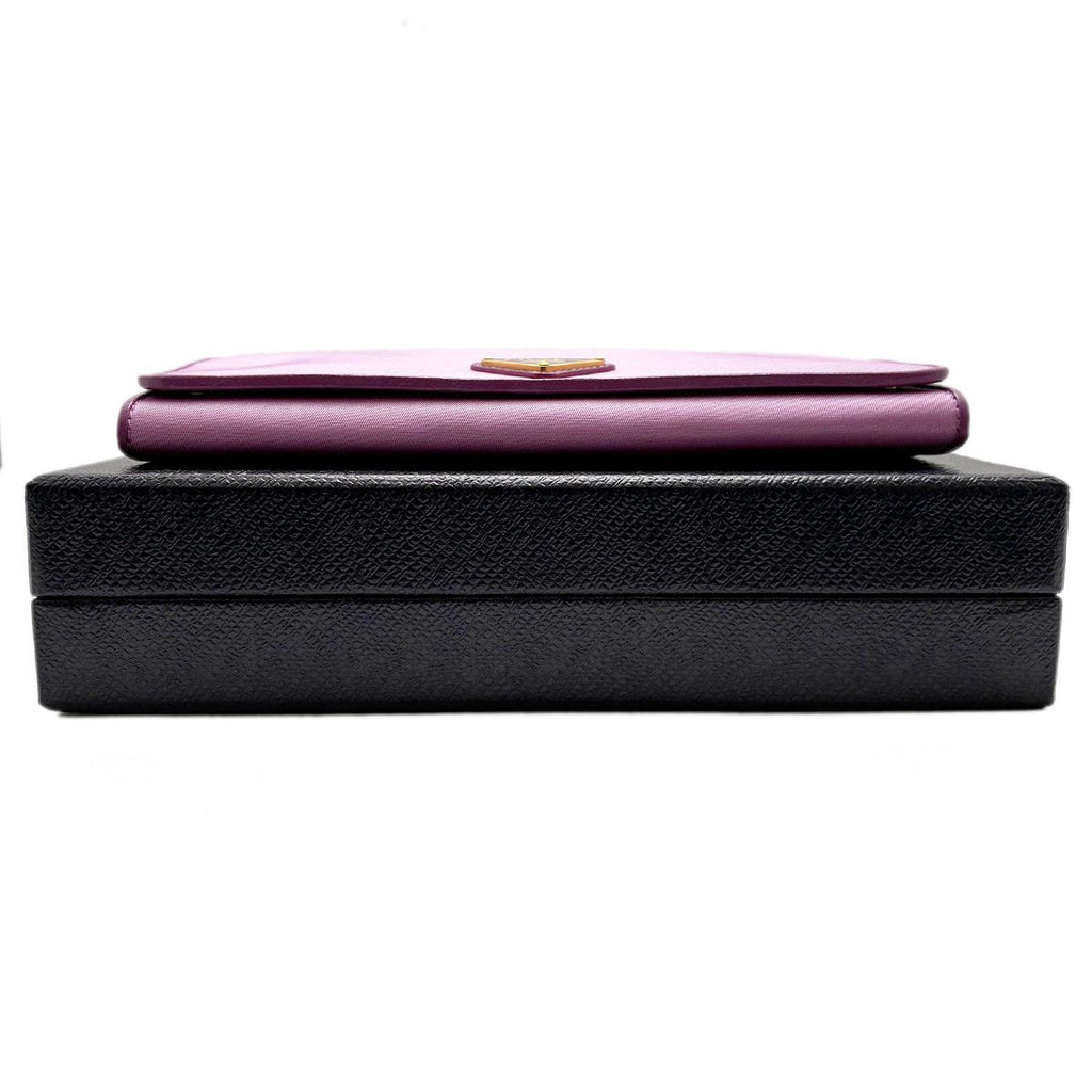 Prada Wallet Bifold Tessuto Triangle Logo Hortensia Pink Purple — view 6
