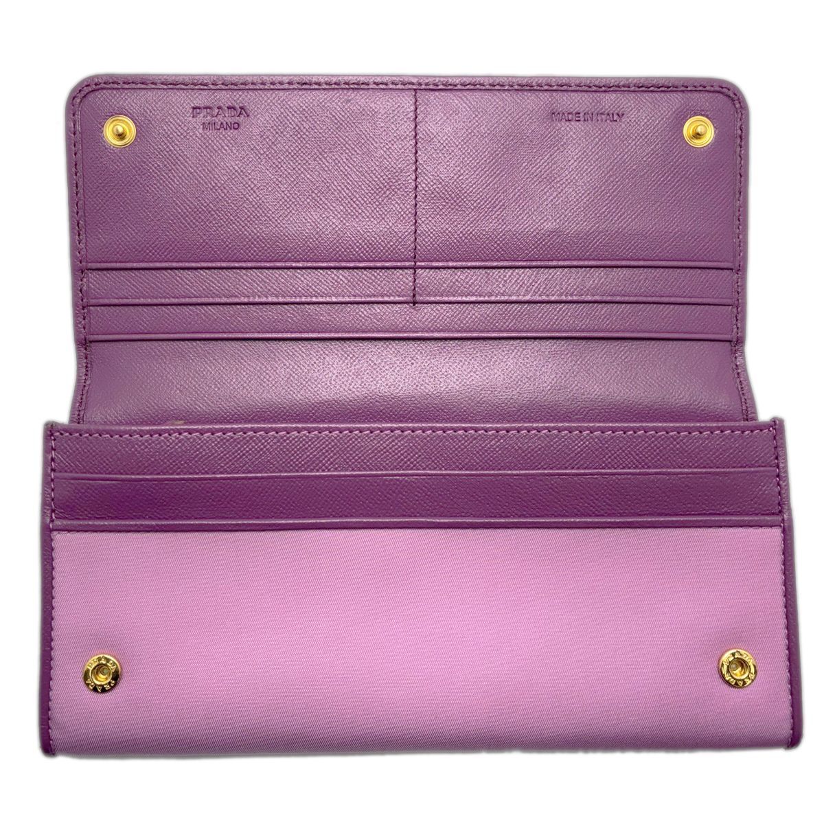 Prada Wallet Bifold Tessuto Triangle Logo Hortensia Pink Purple — view 7