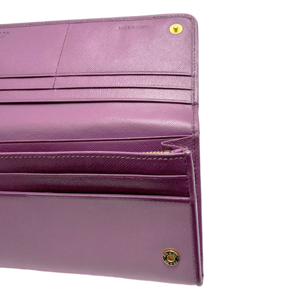 Prada Wallet Bifold Tessuto Triangle Logo Hortensia Pink Purple — view 8