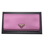 Prada Wallet Bifold Tessuto Triangle Logo Hortensia Pink Purple