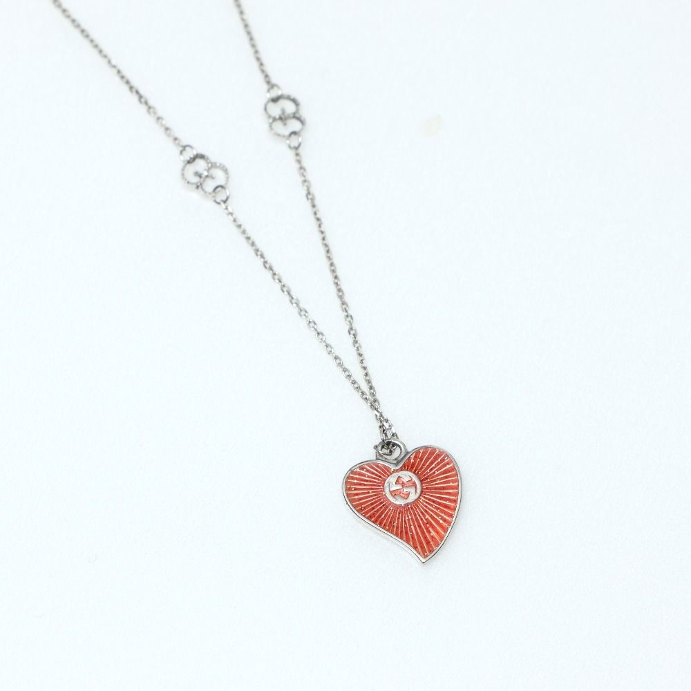 Gucci Necklace Interlocking Heart Motif 925 Sterling Silver — view 3