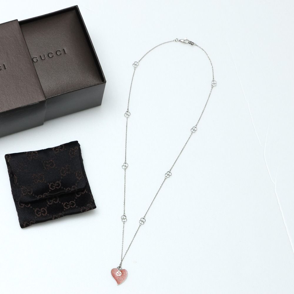 Gucci Necklace Interlocking Heart Motif 925 Sterling Silver — view 2