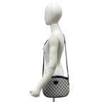 Gucci Vintage GG Pattern Logo Leather Shoulder Bag Pochette Crossbody Navy — view 2
