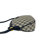 Gucci Vintage GG Pattern Logo Leather Shoulder Bag Pochette Crossbody Navy — view 5