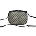 Gucci Vintage GG Pattern Logo Leather Shoulder Bag Pochette Crossbody Navy — view 3