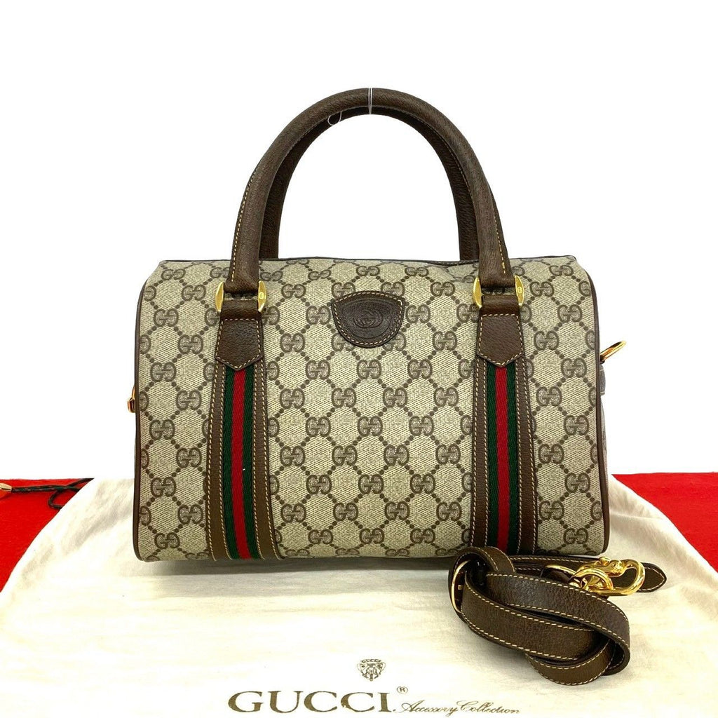 Gucci Vintage Sherry Line GG Pattern Logo Leather 2-Way Shoulder Bag
