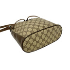 Gucci Vintage Sherry Line GG Pattern Logo Leather Drawstring Shoulder Bag Brown — view 7